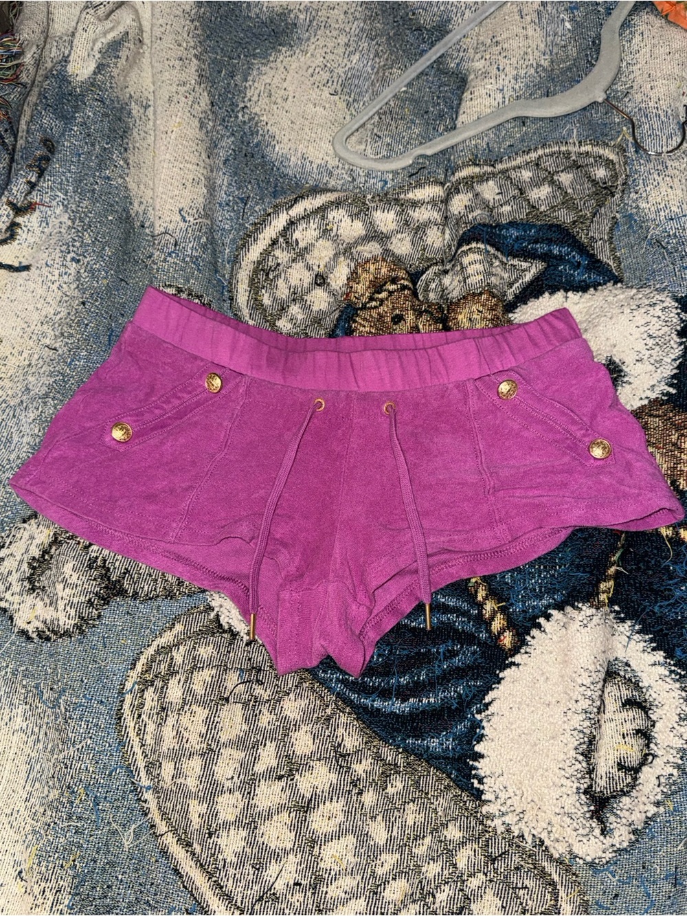 Juicy couture purple terry cloth shorts